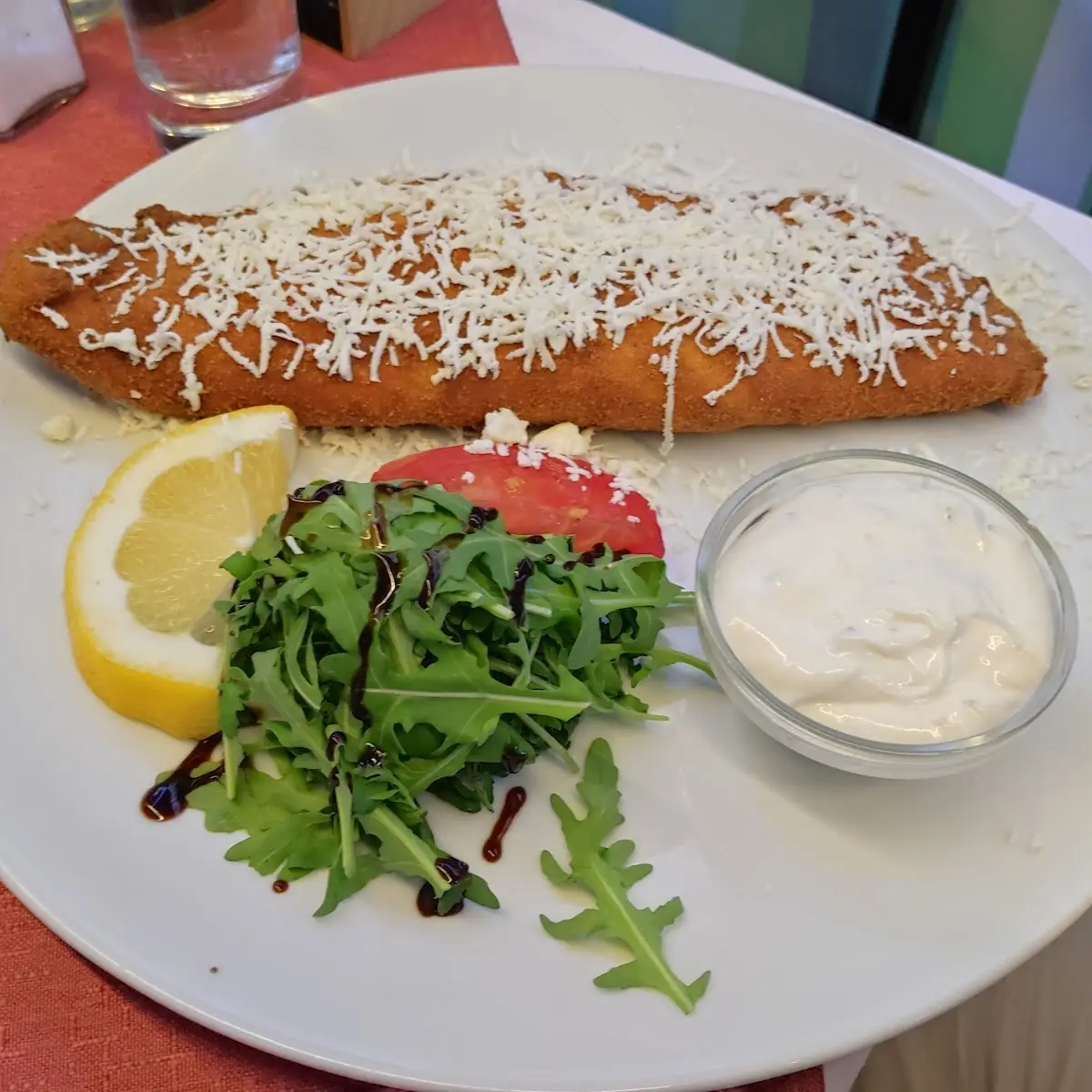 Chicken Filet-schnitzel With Potato Salad And Kerneloil