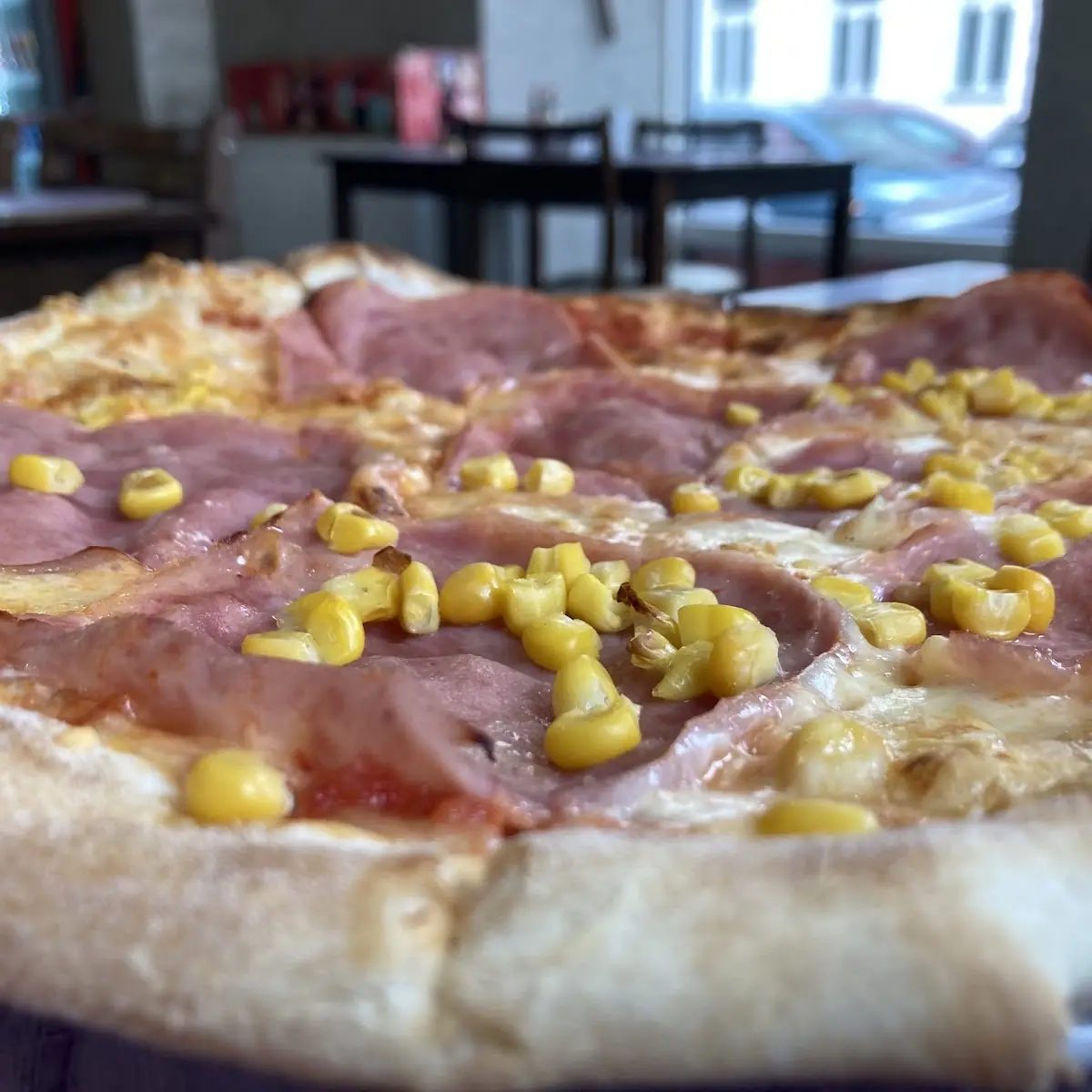 Pizza with Ham and Corn