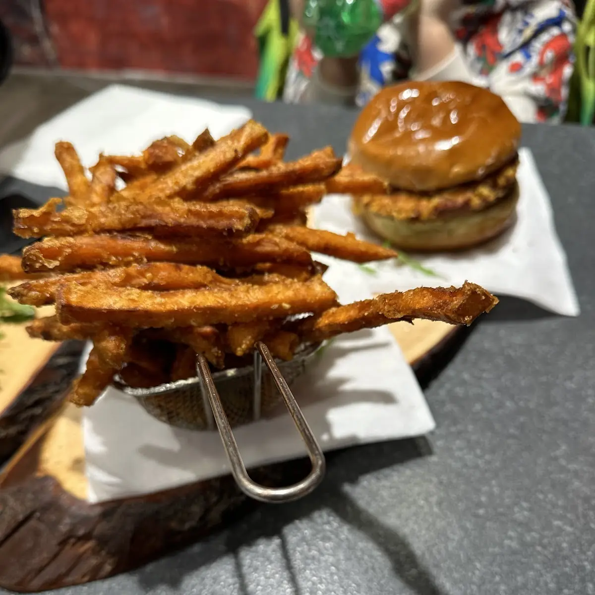 Sweet Potato Fries & Chickenburger