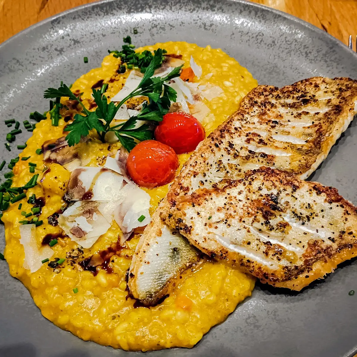 Kürbisrisotto Mit Zanderfilet Vom Grill