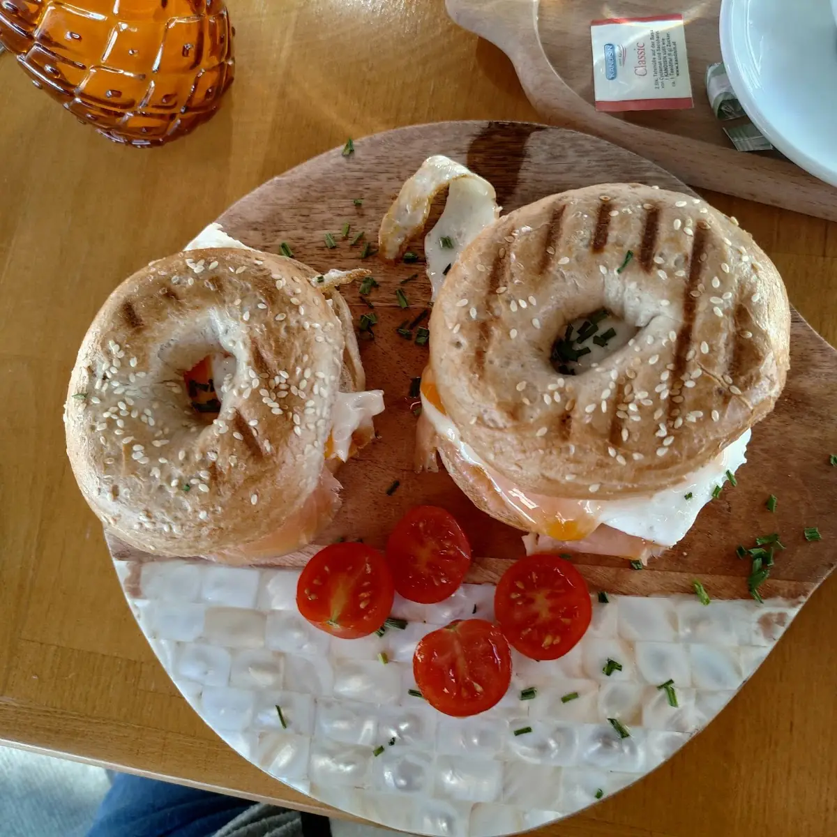 Lachs Bagle Mit Ei