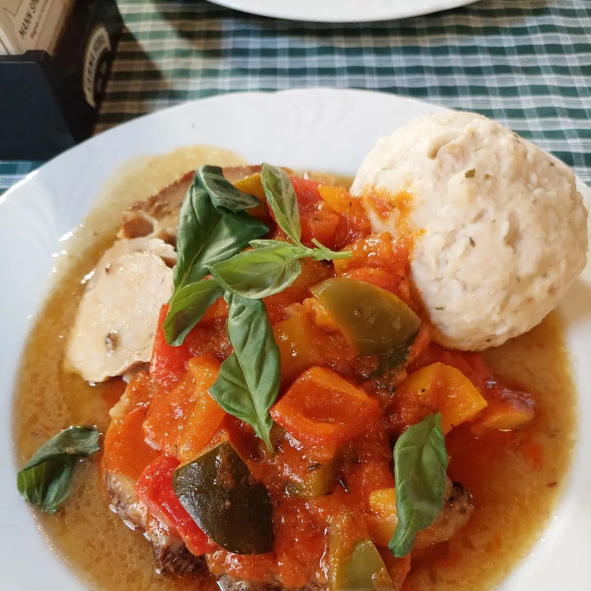Roast Pork With Letscho And Bread Dumpling
