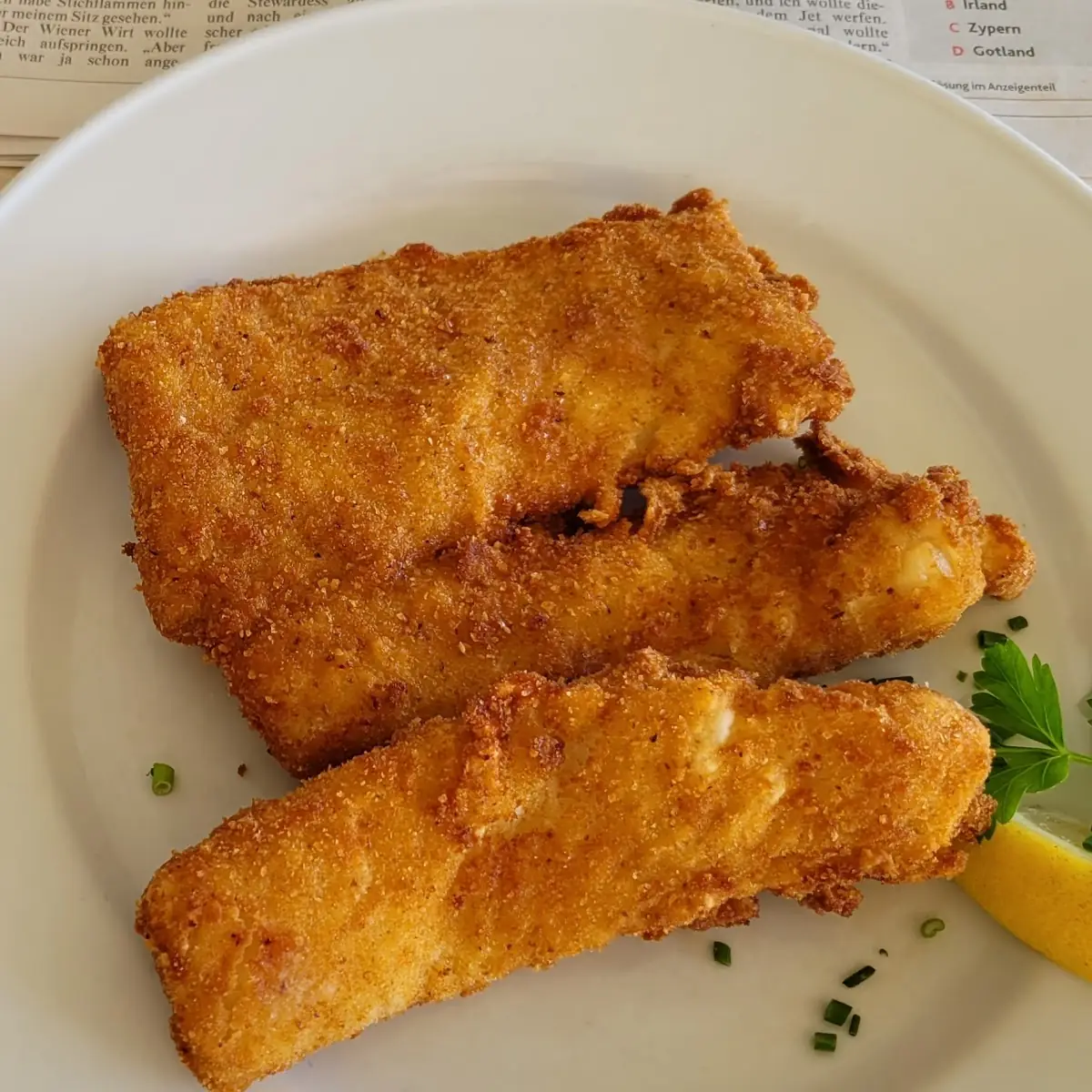 Gebackener Fisch Mit Erdäpfelsalat