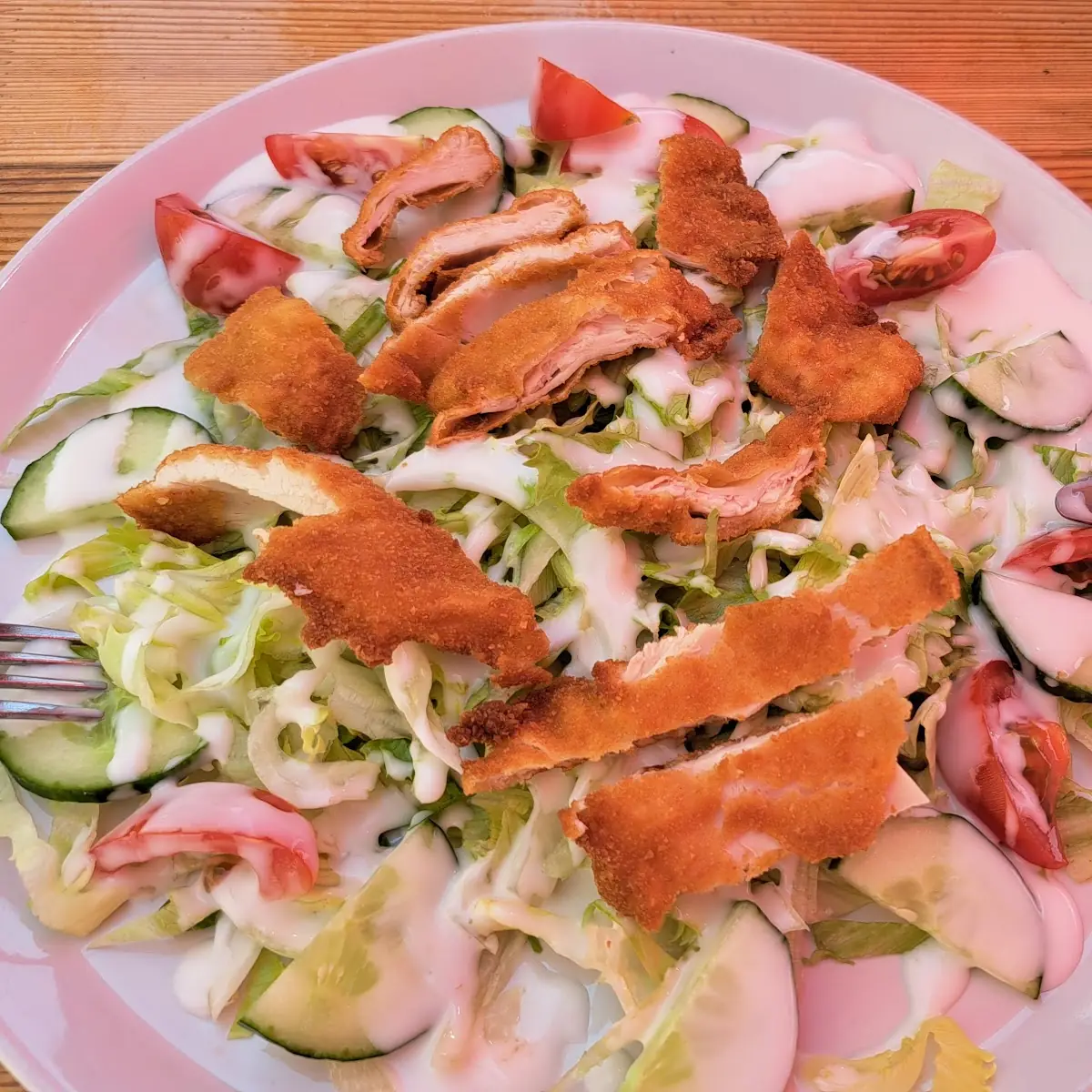 Salat Mit Putenstreifen Und Dressing