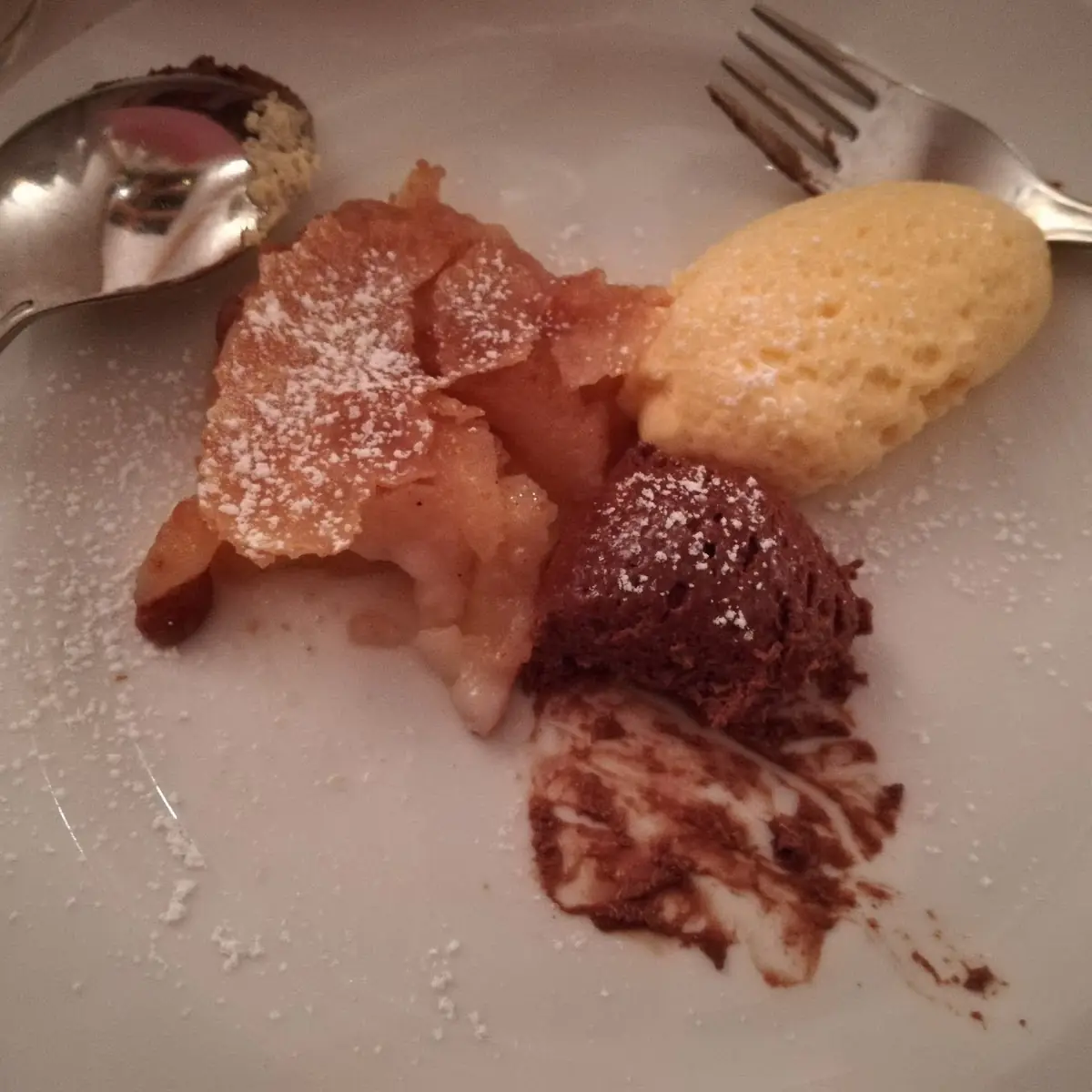 Apfelstrudel Schokomousse Vanillemousse