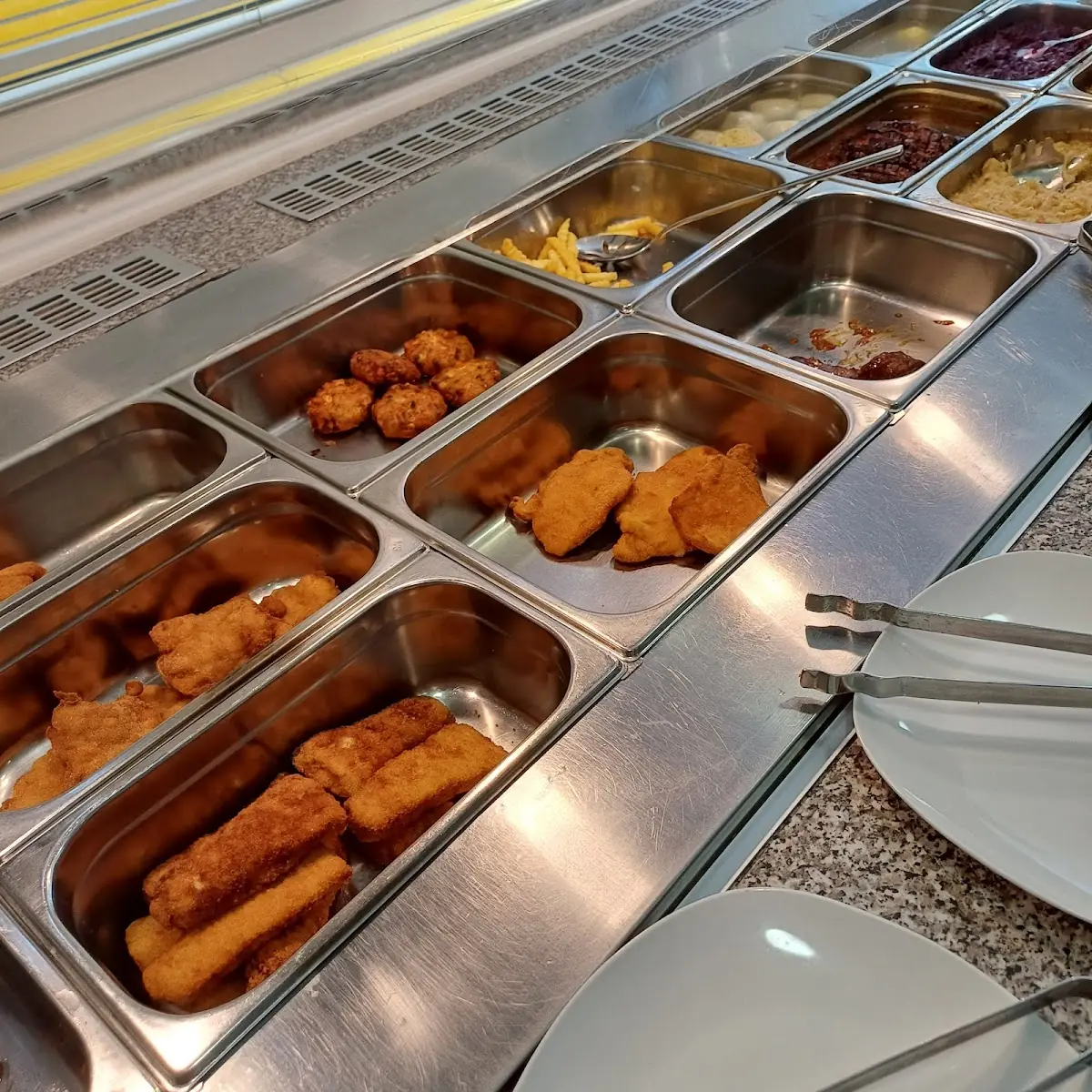 Essen Vom Buffet Schnitzel Cordon Fisch