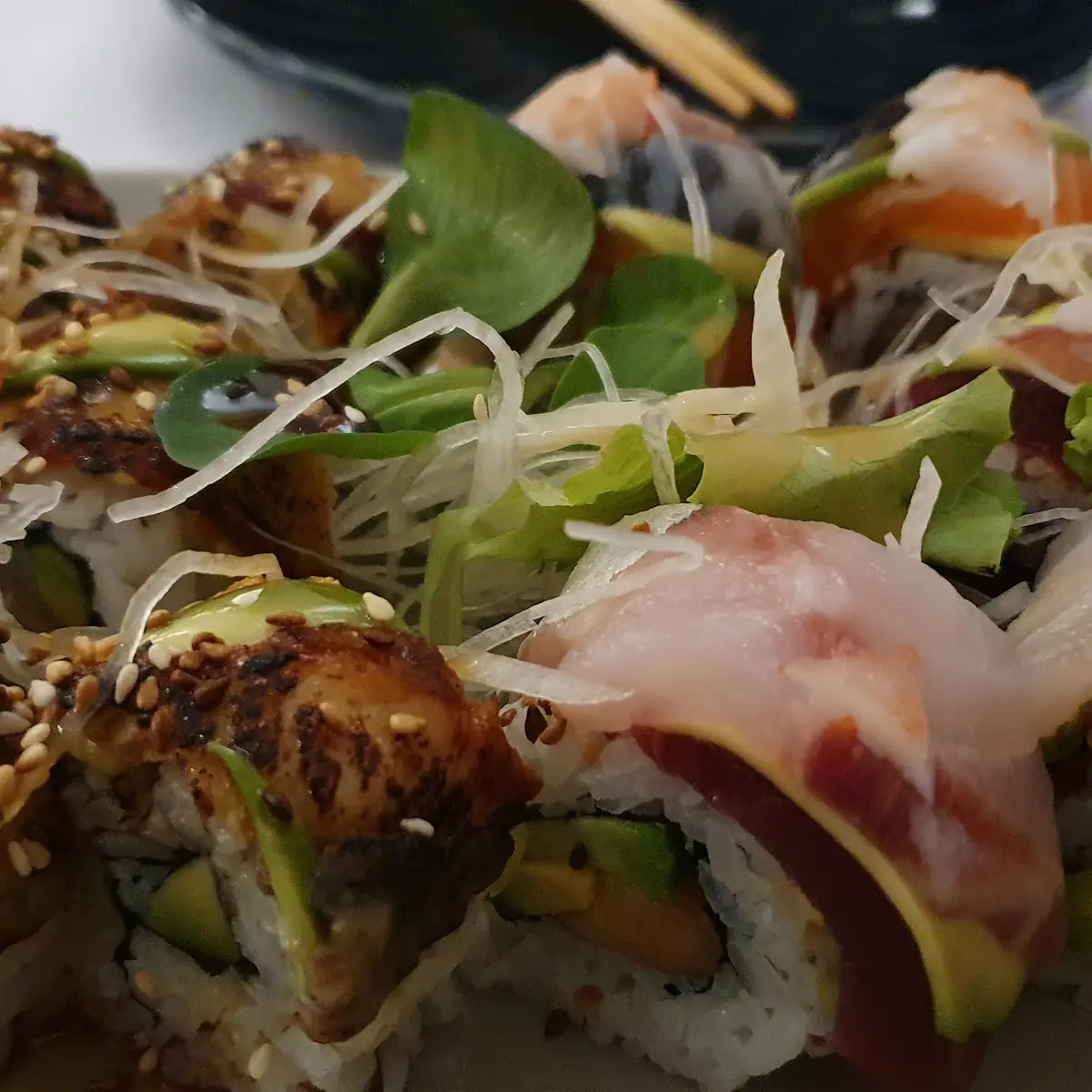 Rainbow Roll and Eel Avocado Roll