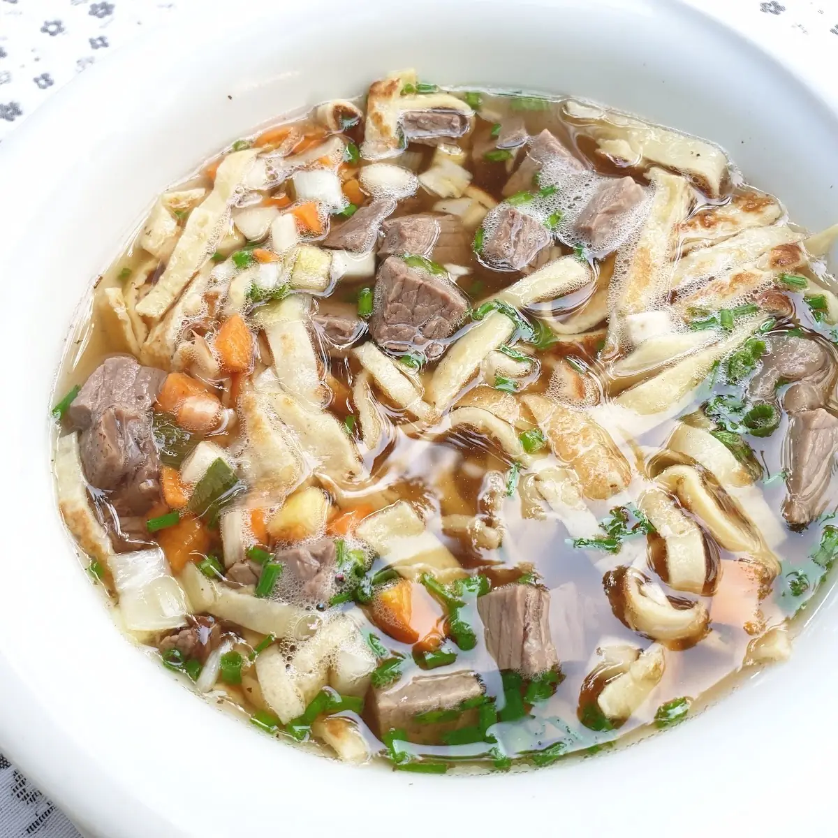 Frittatensuppe Mit Rindfleisch