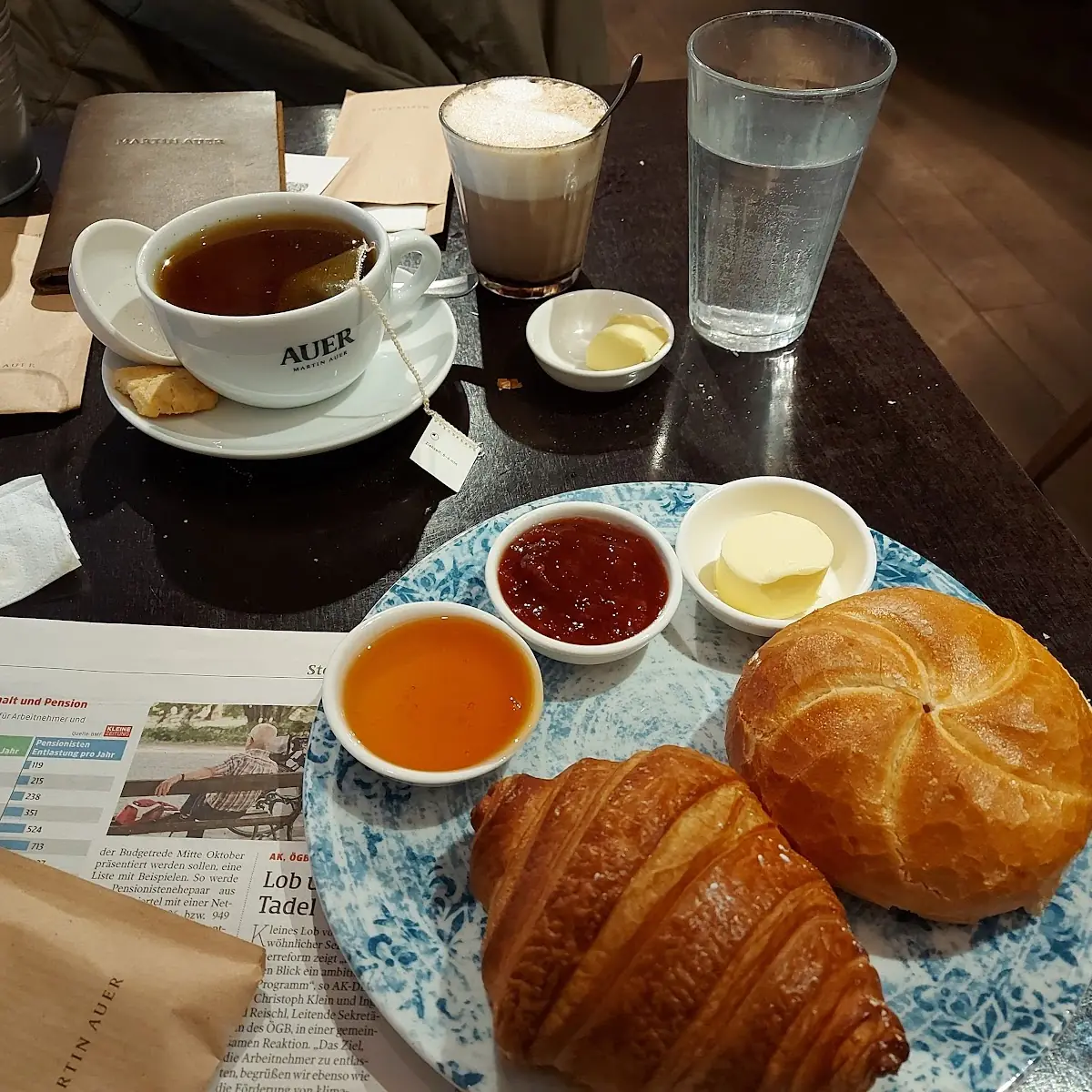 Chai Latte Minztee Bäcker Frühstück
