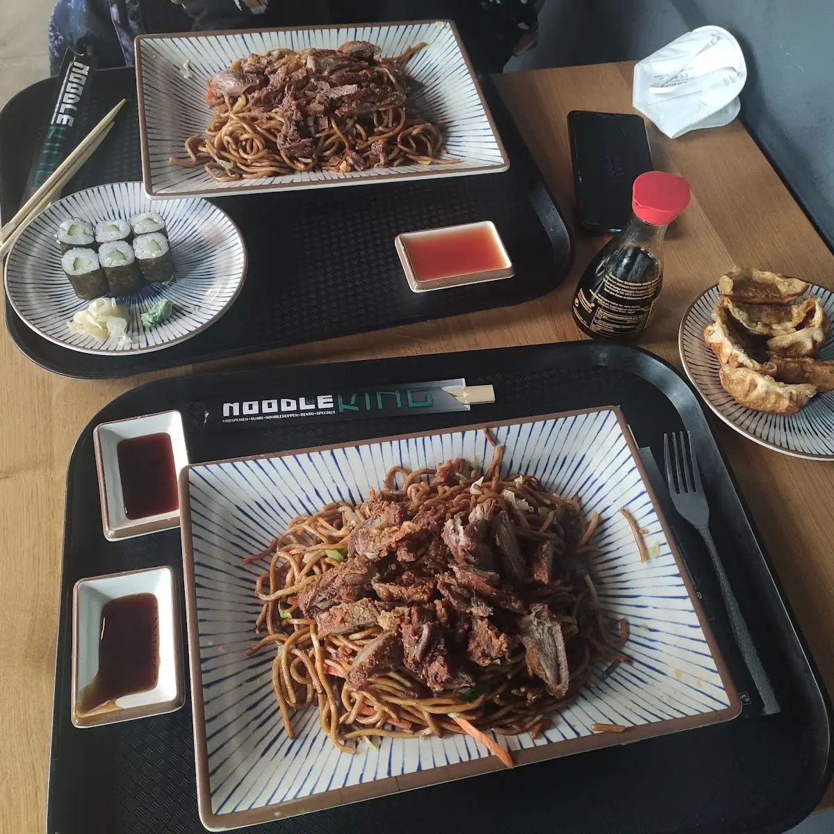 Noodle With Crispy Duck Gurken Maki And Gyoza