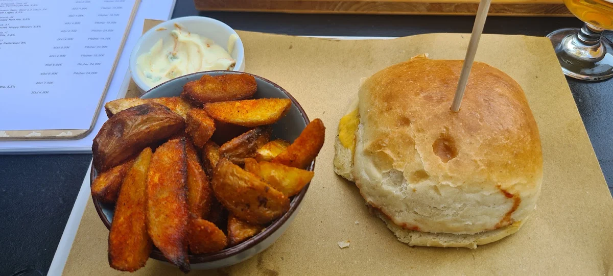 Pulled Beef Burger and Fries