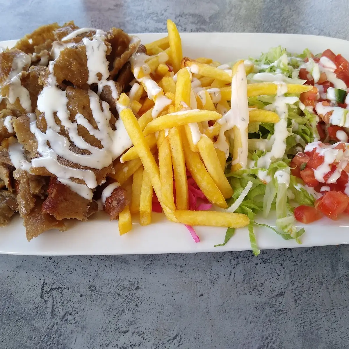Kalbfleisch Dönerteller Mit Reis