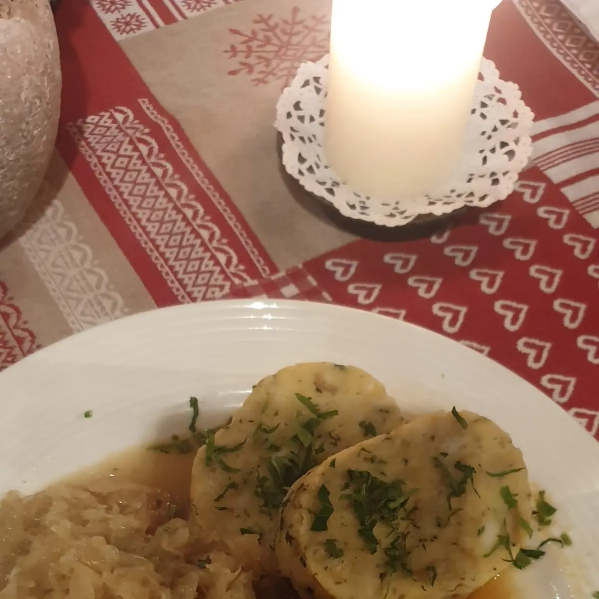 Roasted Pork Dumplings and Cabbage