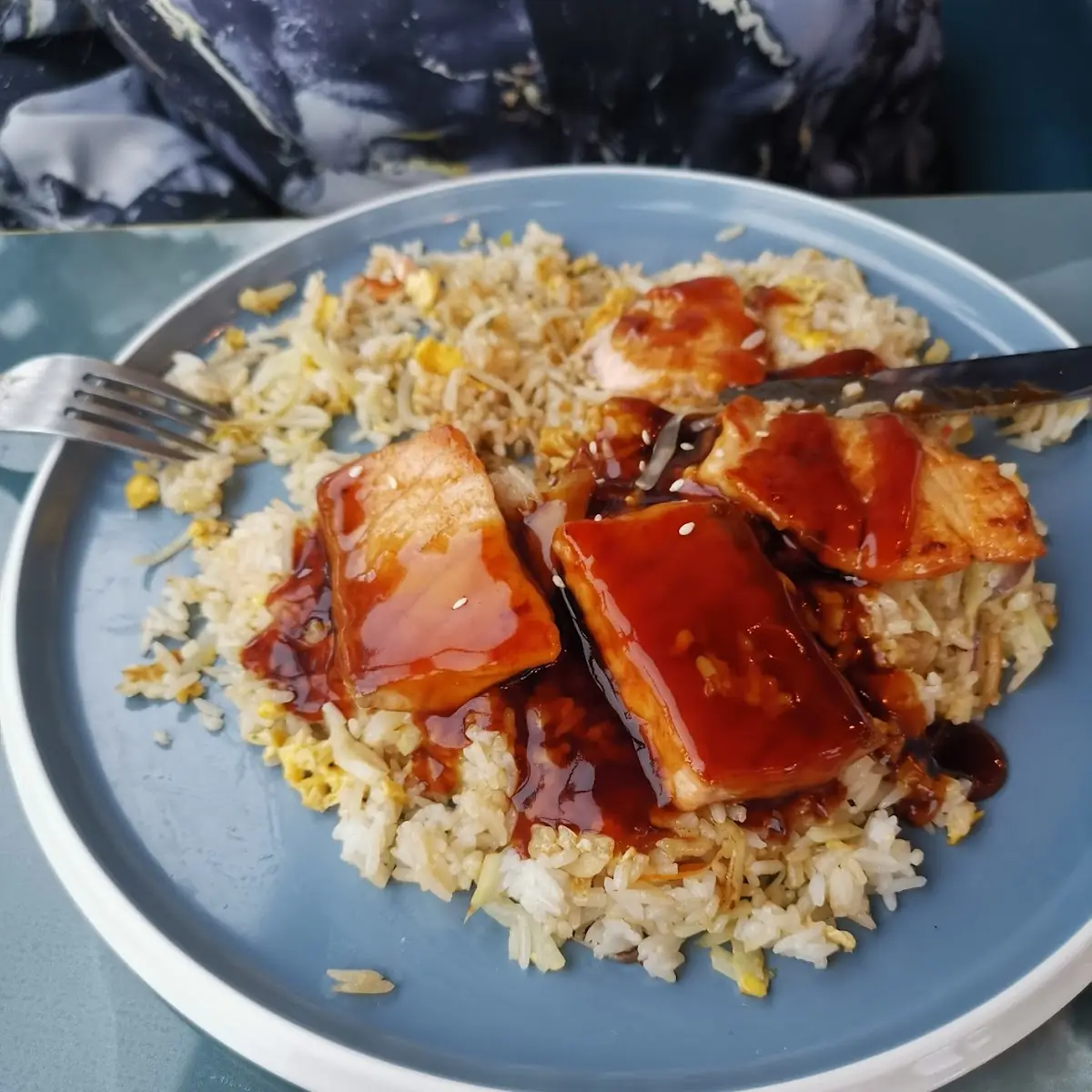 Lachs Teriyaki Mit Reis
