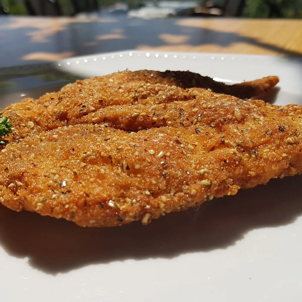 Hendlschnitzl Mit Kürbiskernpanier