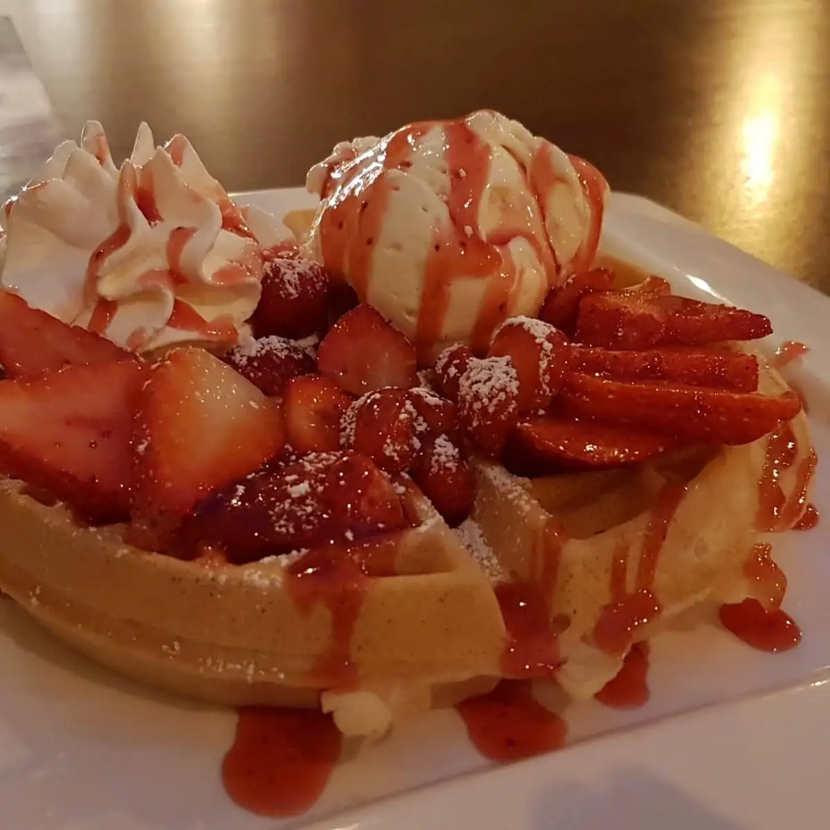 Erdbeeren Waffel