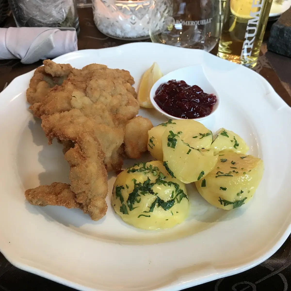 Huhn Gebacken Kartoffel-vogerlsalat