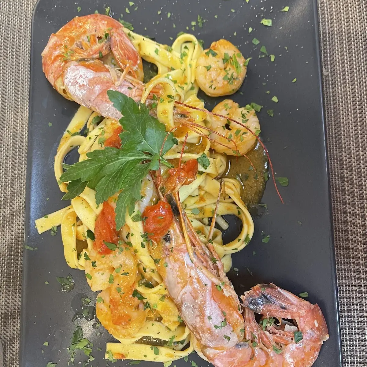 Tagliatelle Mit Garnelen
