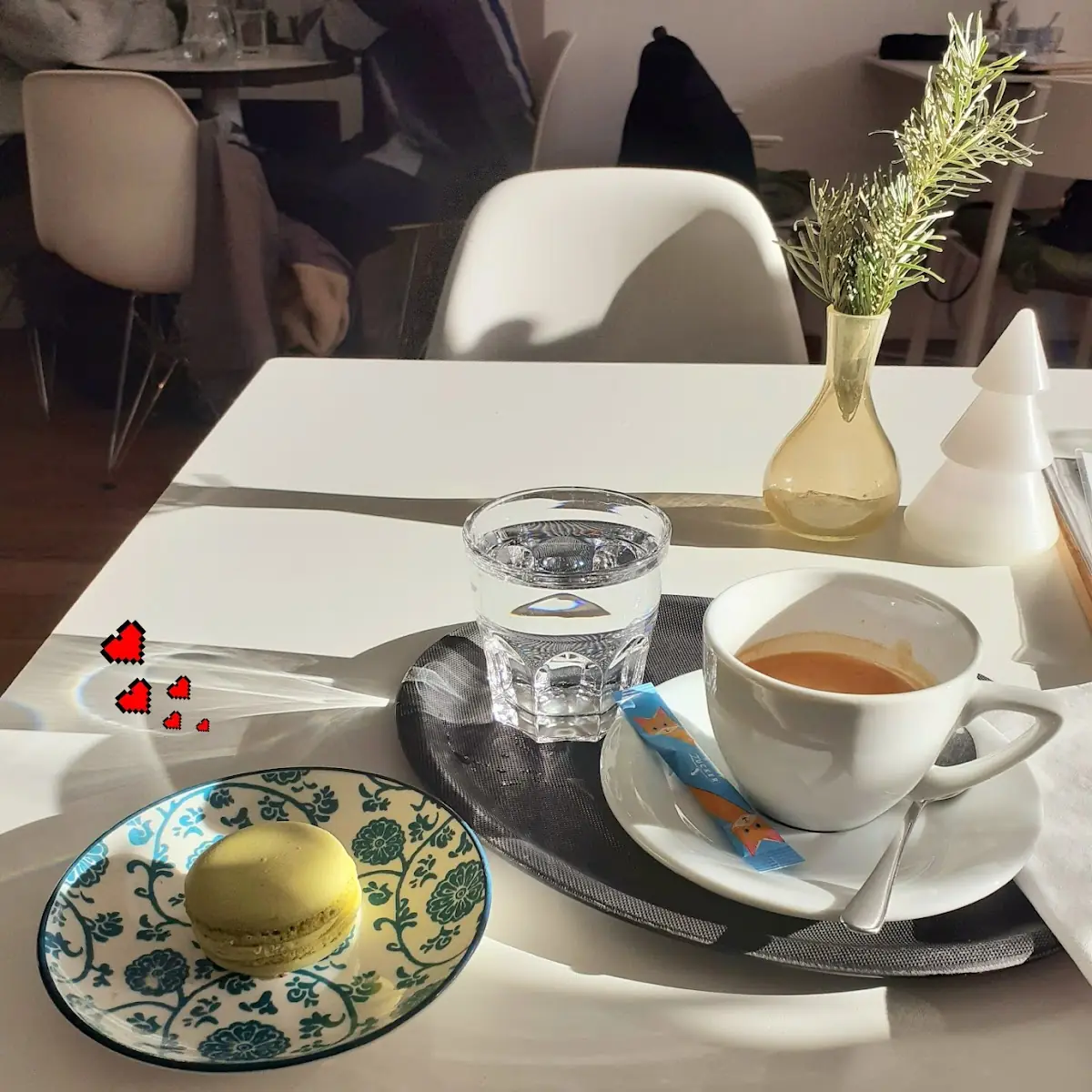 Pistazien Macron Und Doppelter Espresso
