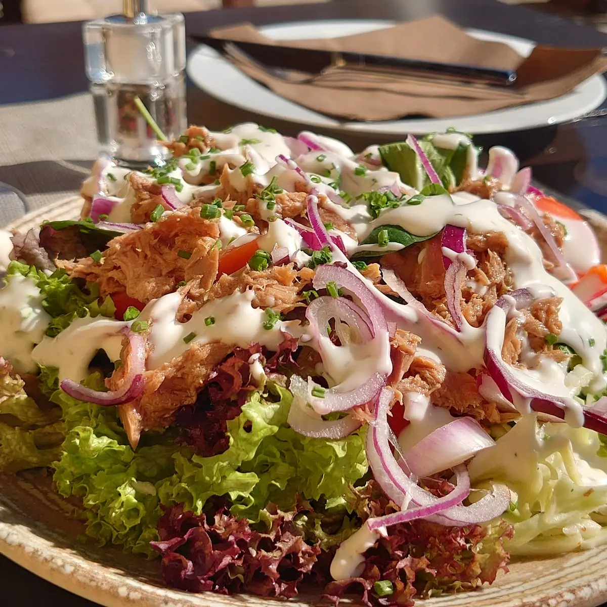 Gemischter Salat Mit Thunfisch Und Hausdressing
