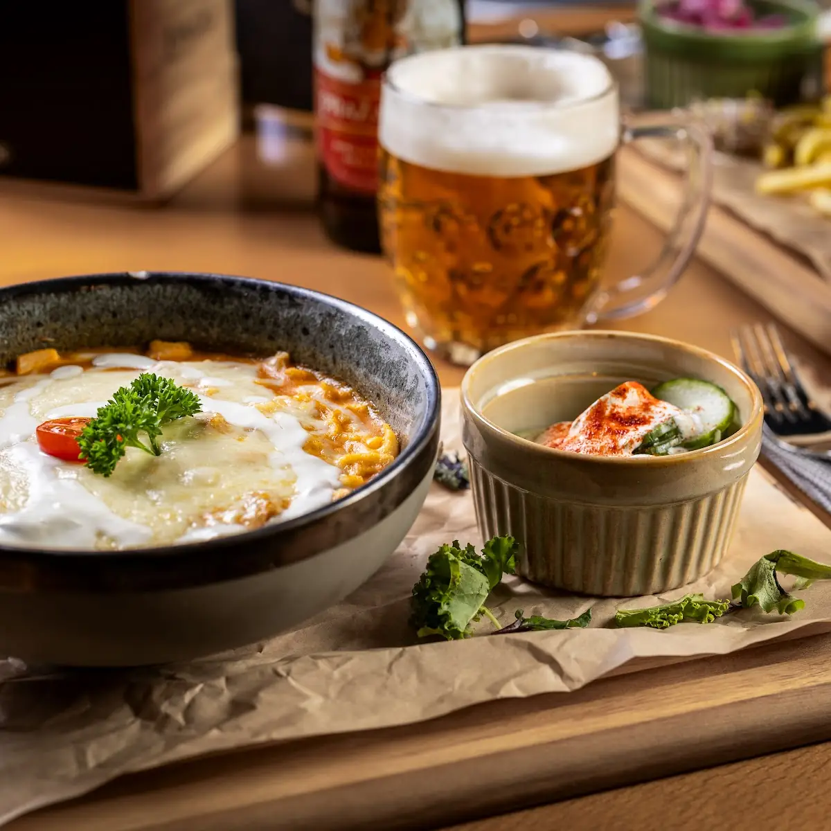 Weizenbier-käsesuppe