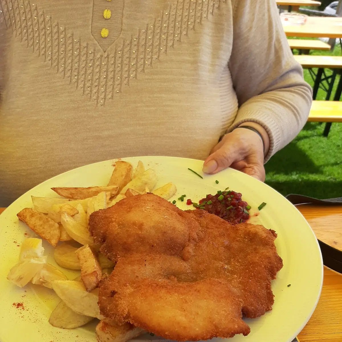 Wiener Schnitzel Mit Pommes, Weißbergerhütte