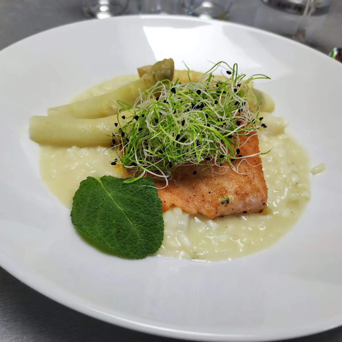 Spargelrisotto Mit Lachs
