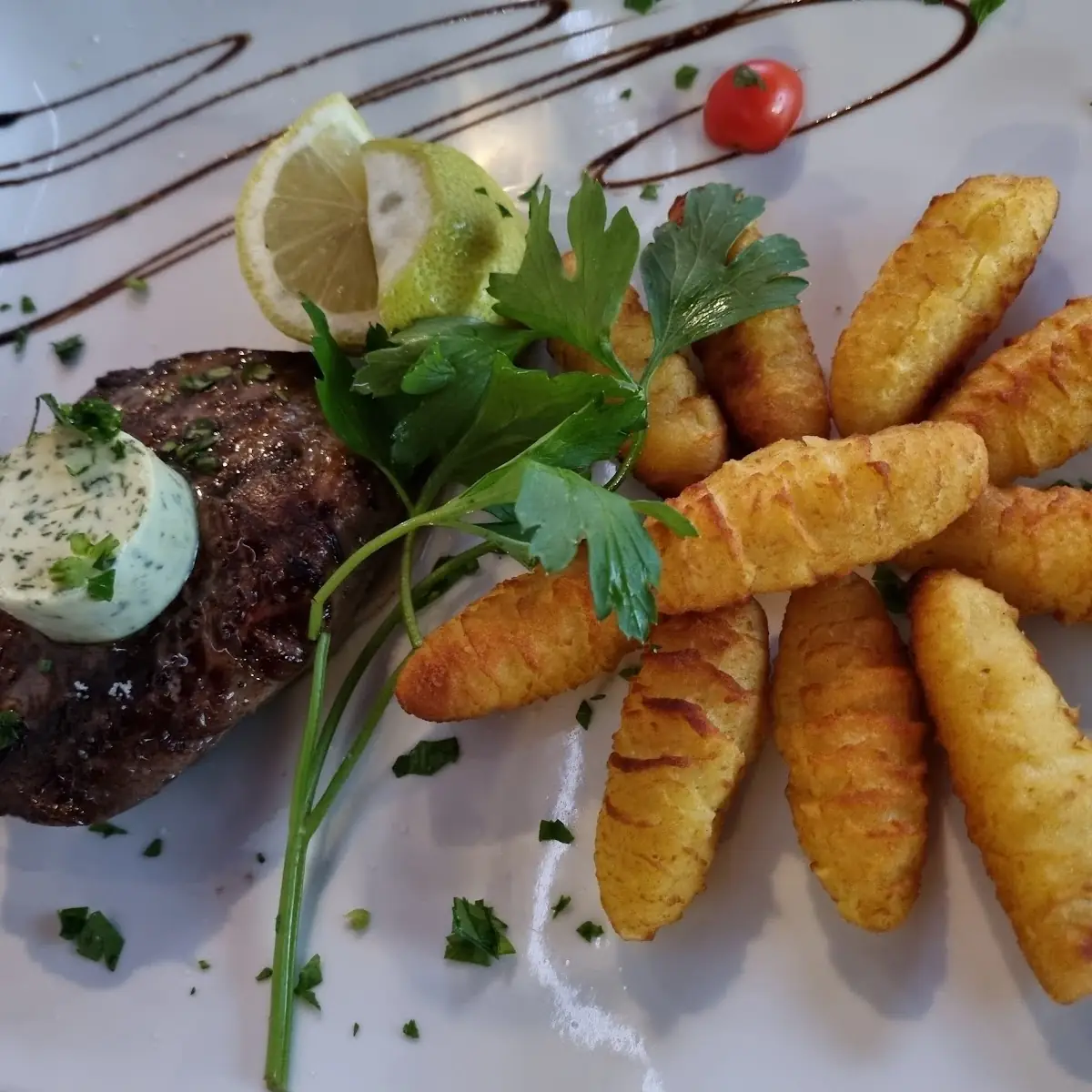 Beef Tenderloin Steak with Potato Croquettes