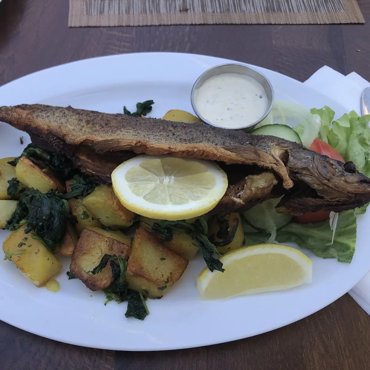 Forelle Gebraten Mit Spinat Kartoffeln