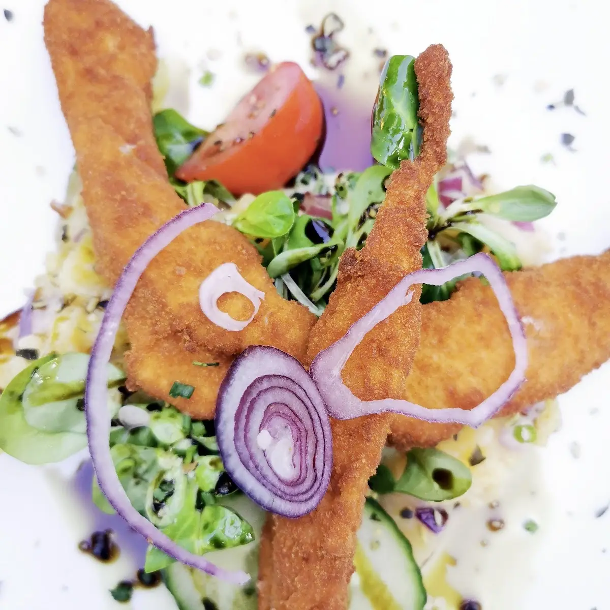 Salat Mit Putenstreifen Foto Kunstfotografinat