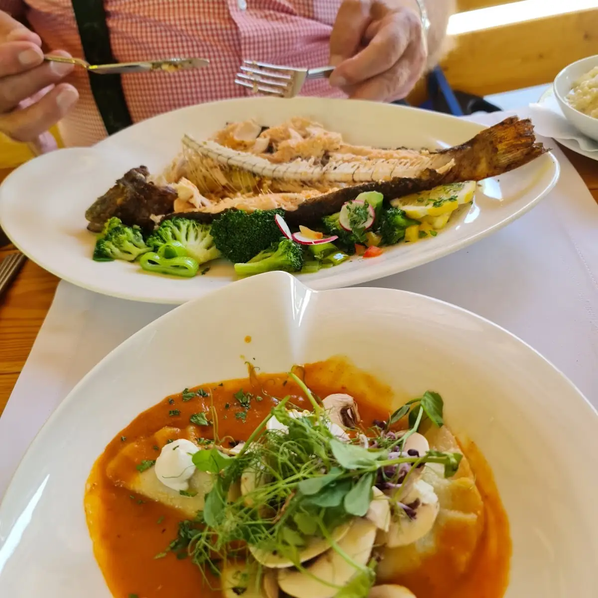 Teigtaschen Und Bachsaibling