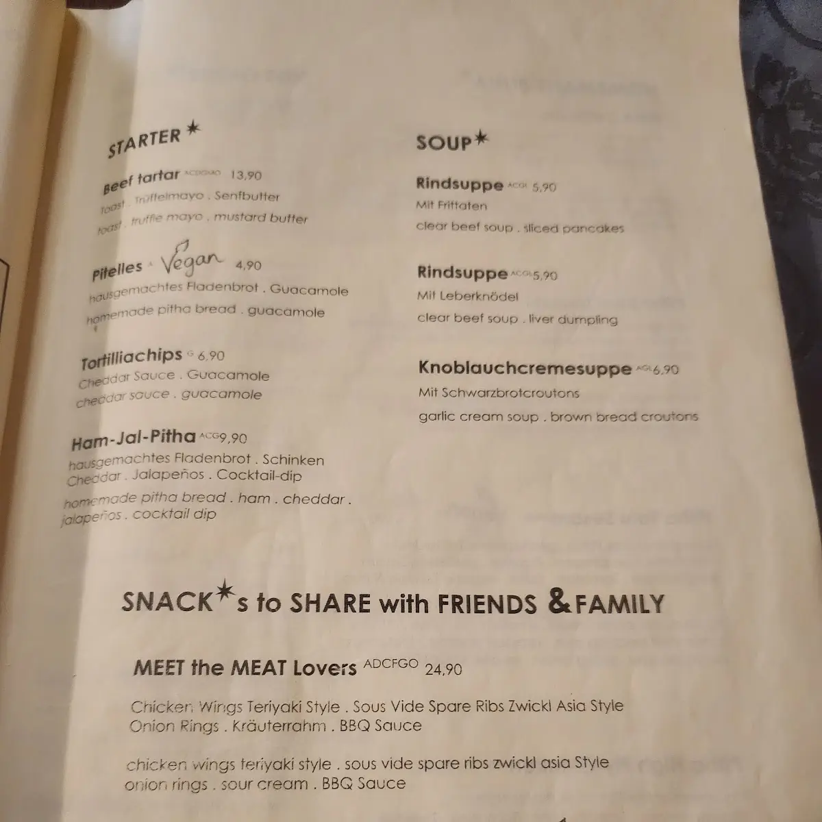 Speisekarte photo 1