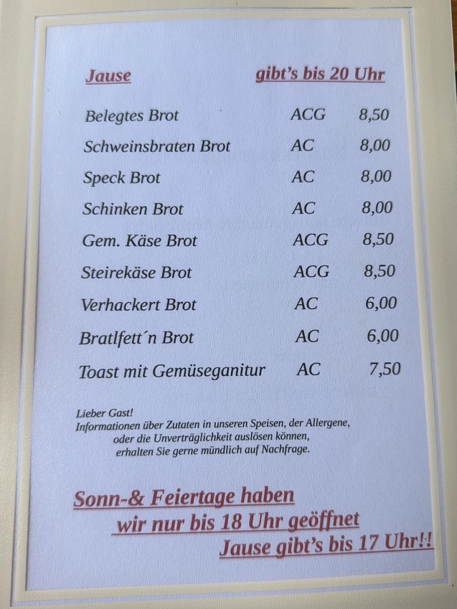 Speisekarte photo 2