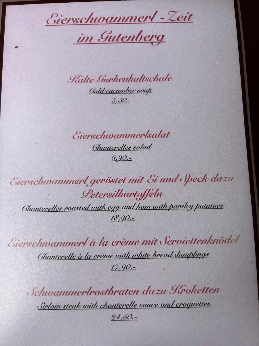Speisekarte photo 1