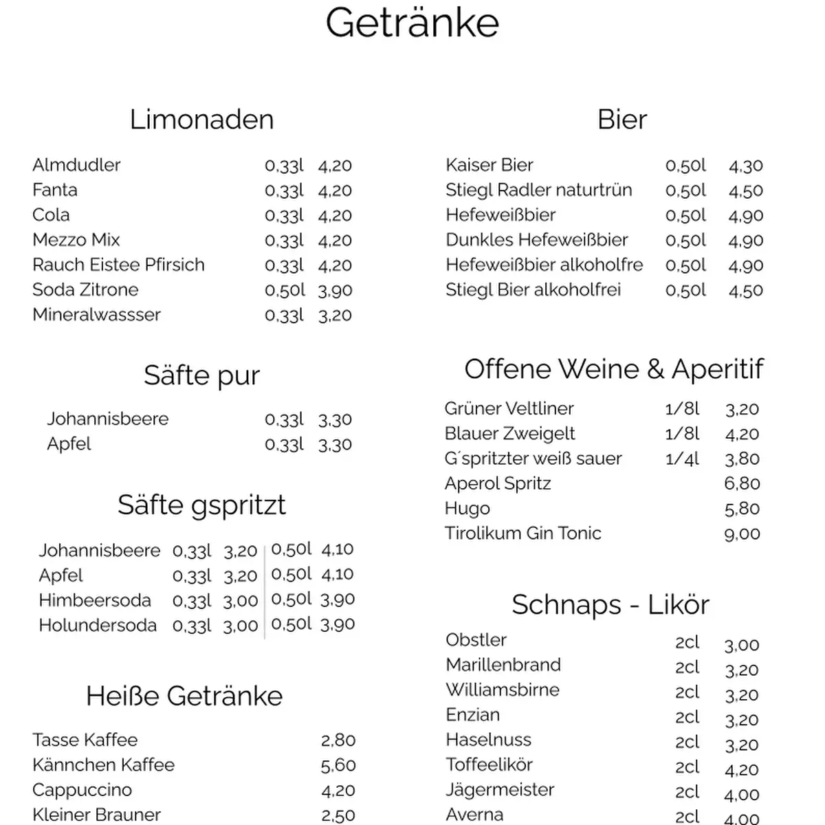 Speisekarte photo 1