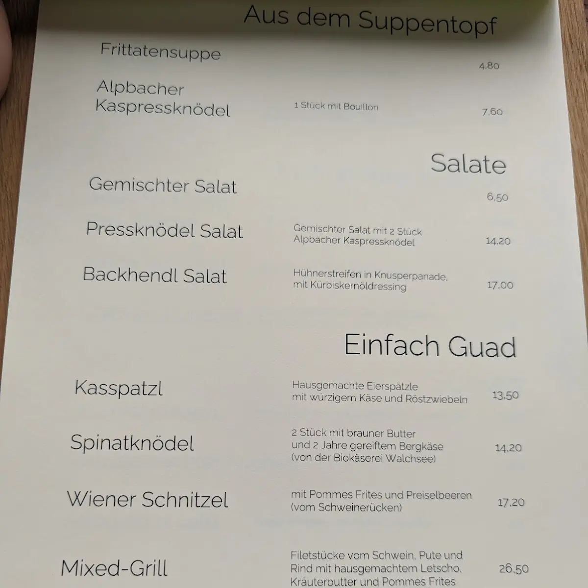 Speisekarte photo 4