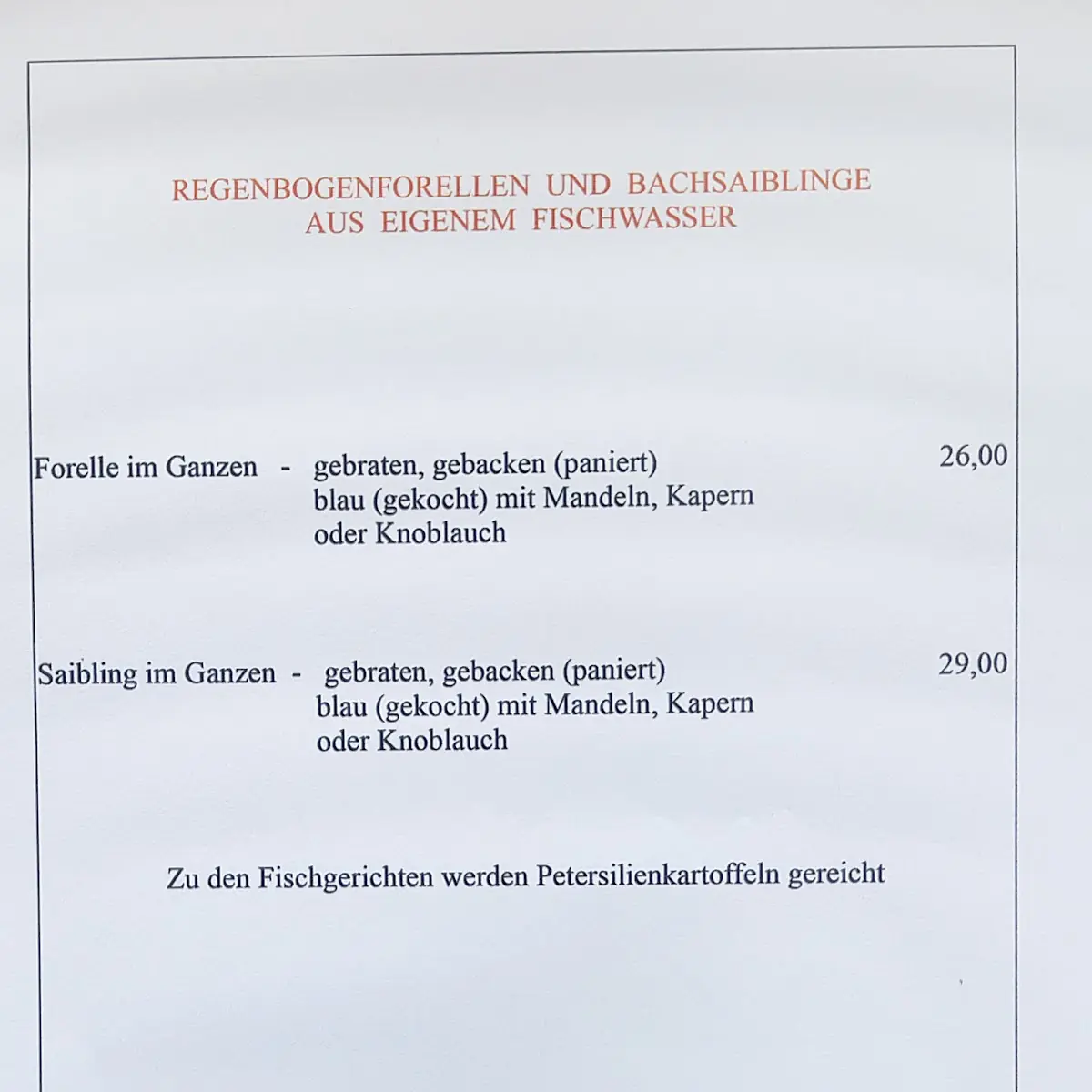 Speisekarte photo 1