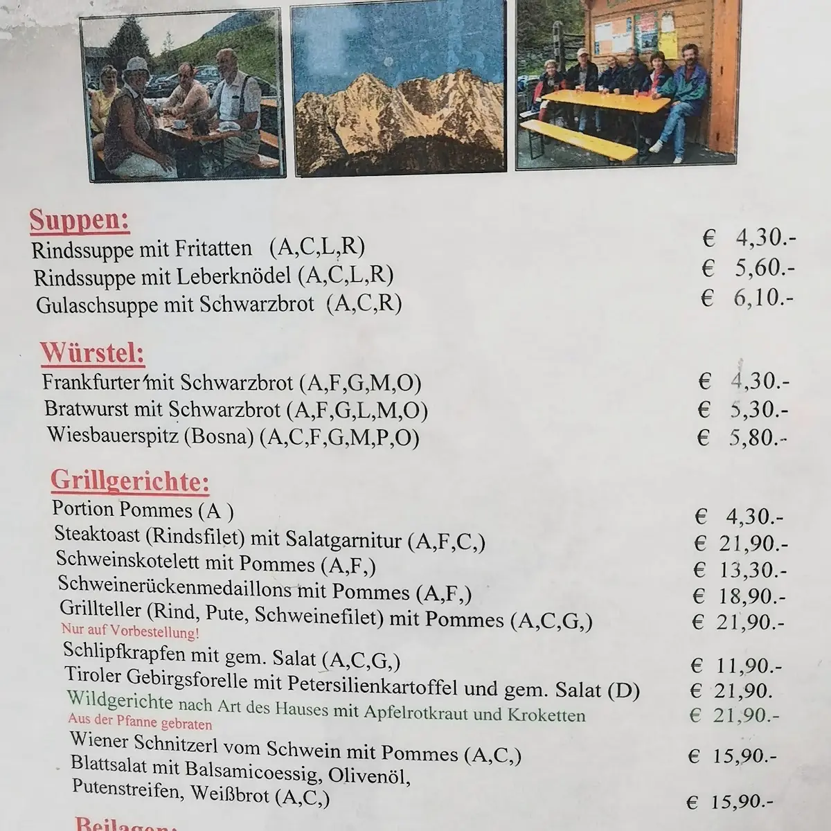 Speisekarte photo 1