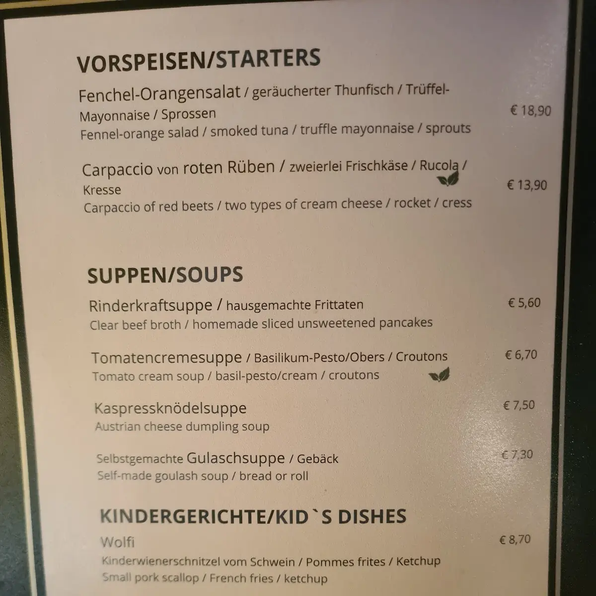Speisekarte photo 4