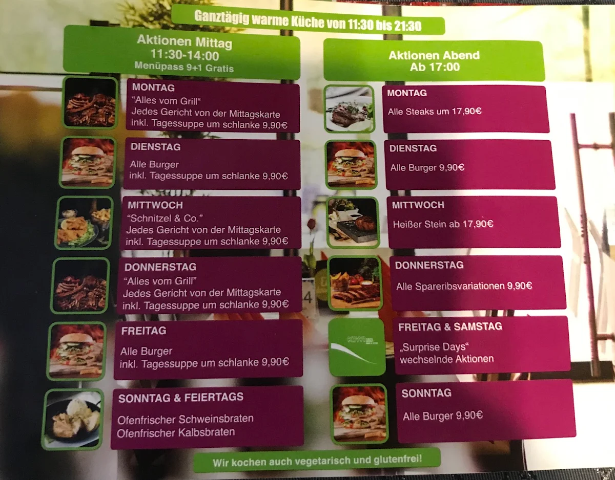 Speisekarte, KIWI Restaurant