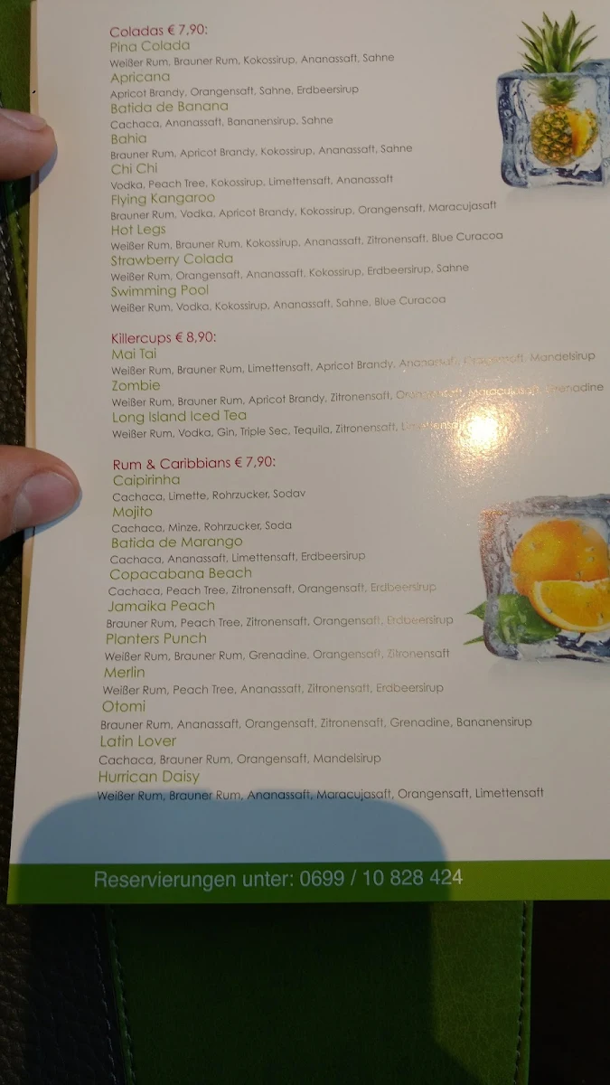 Speisekarte, KIWI Restaurant