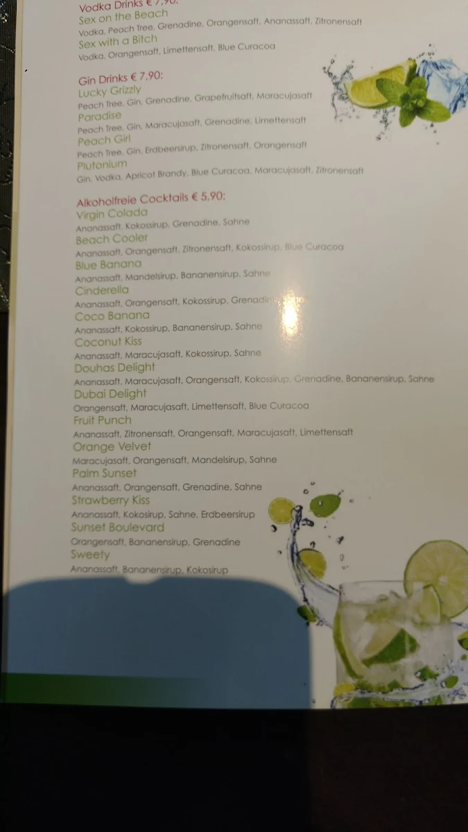 Speisekarte, KIWI Restaurant
