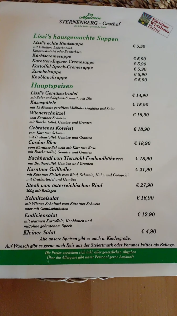 Speisekarte photo 2