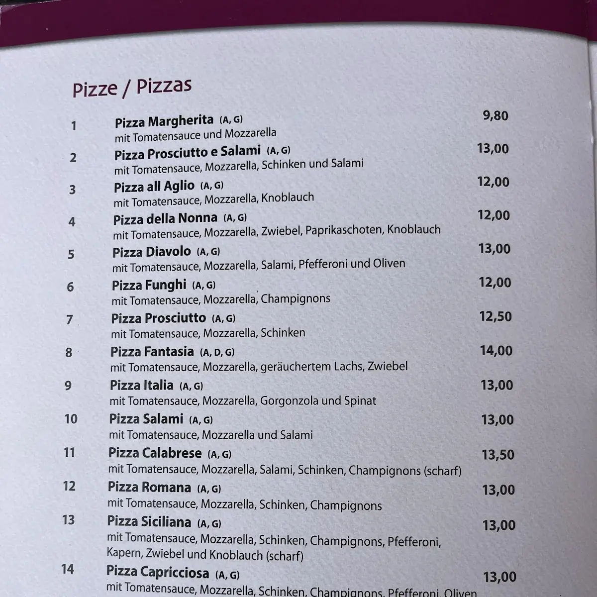Speisekarte photo 2