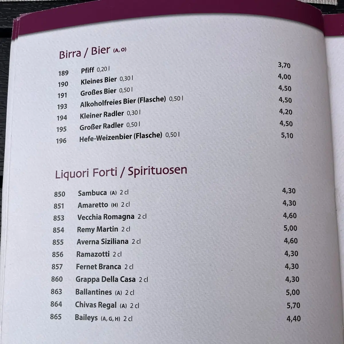 Speisekarte photo 3