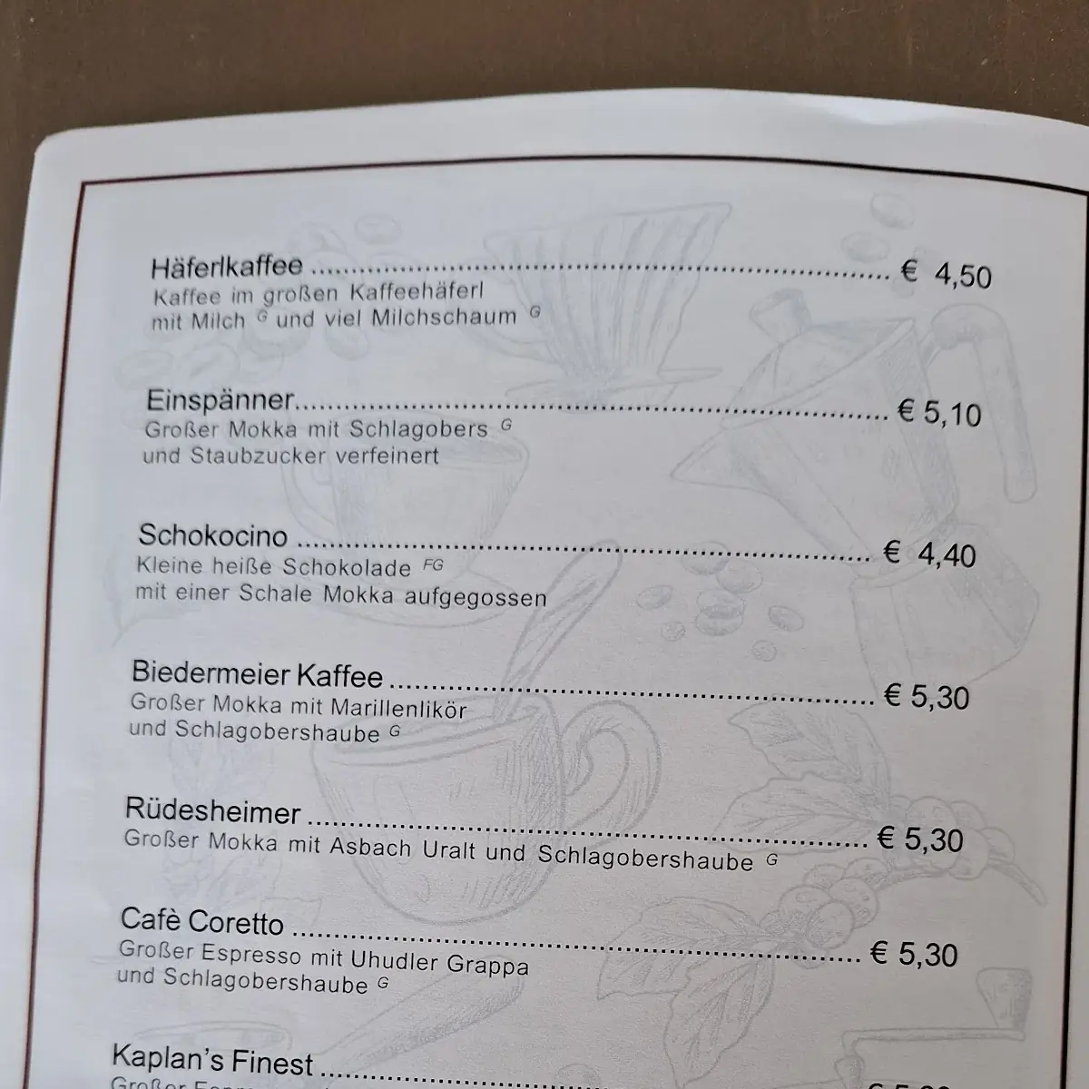 Speisekarte photo 1