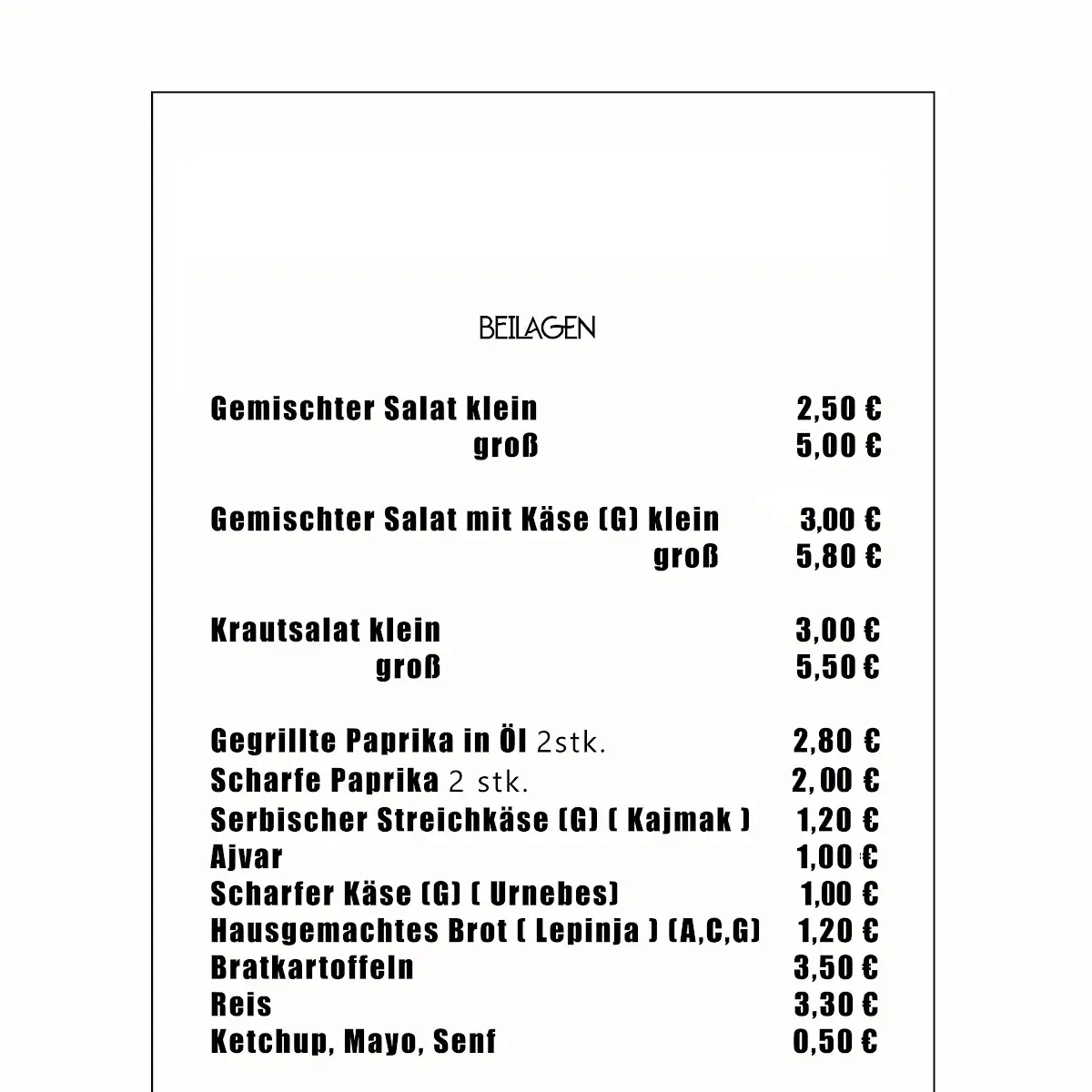 Speisekarte photo 5