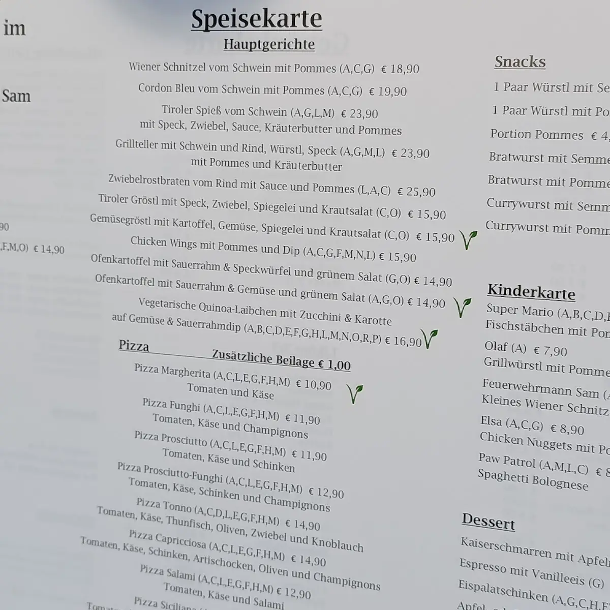 Speisekarte photo 2