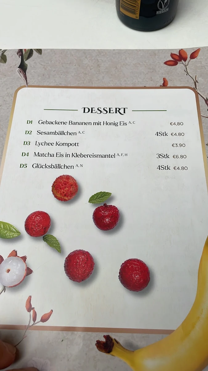 Speisekarte, Jade Gärtchen Asia Cuisine & Cafe