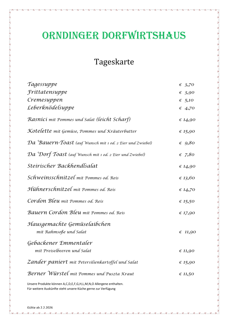 Speisekarte photo 1